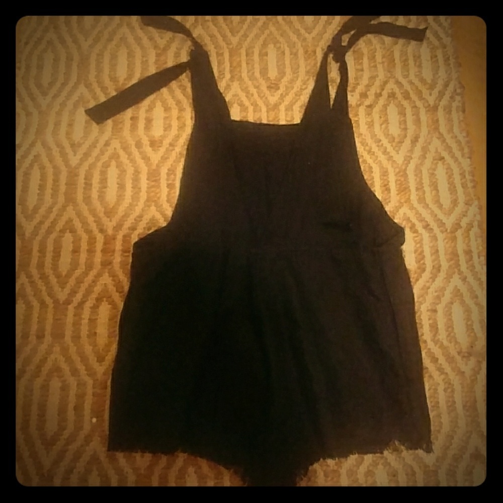 Black beach cover up romper